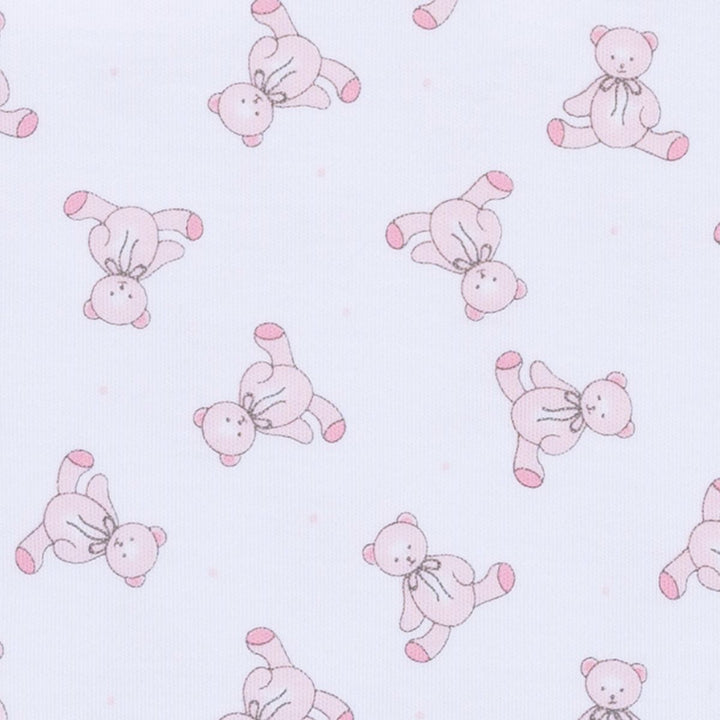 Baby's Teddy Bear Zipper Footie - Pink