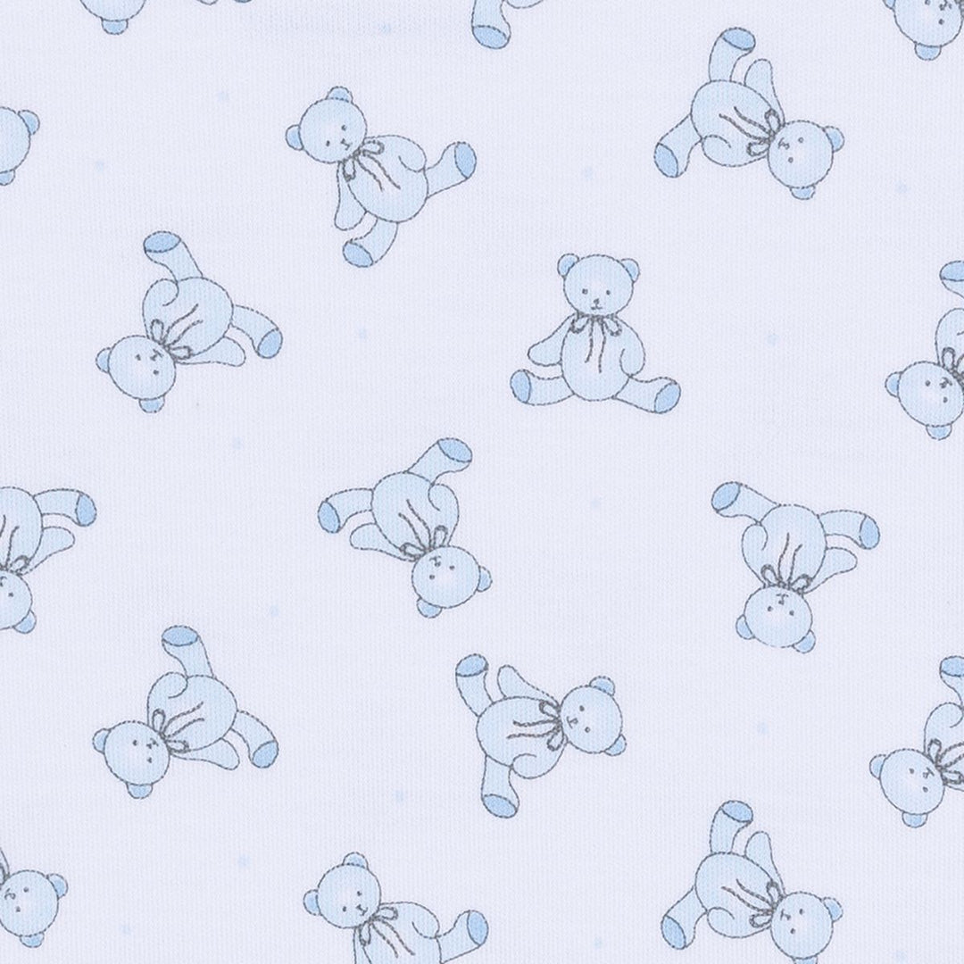 Baby's Teddy Bear Zipper Footie - Blue