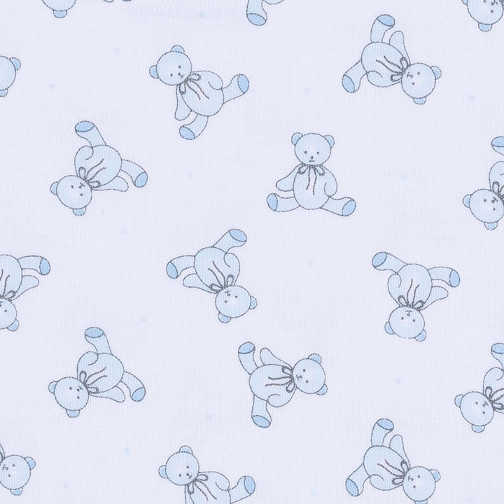Baby's Teddy Bear Zipper Footie - Blue