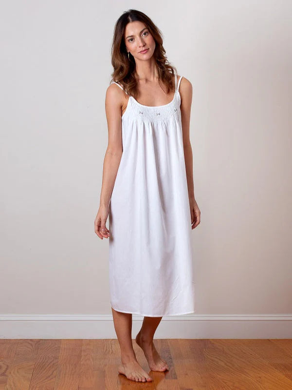 Chrissy White Cotton Ladies Nightgown