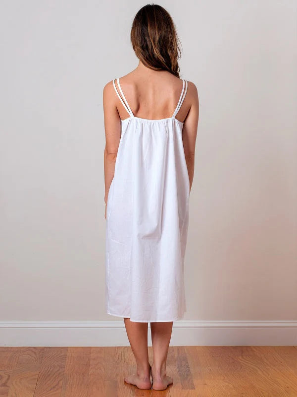 Chrissy White Cotton Ladies Nightgown