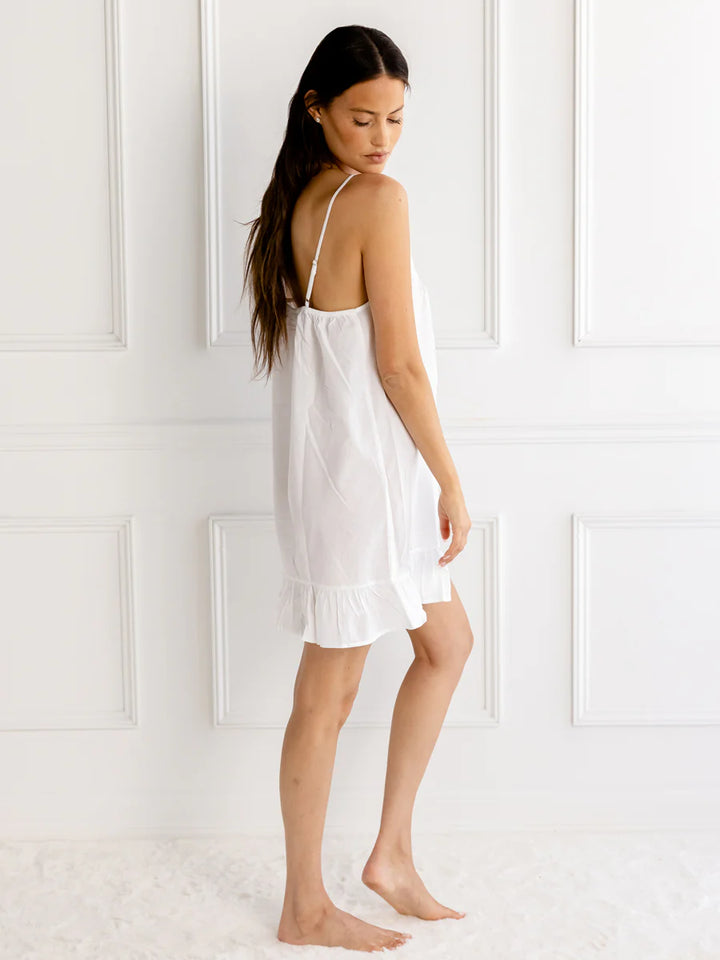 Madeline White Cotton Ladies Nightgown