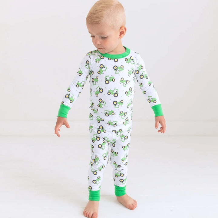 Lil' Green Tractor Long Pajamas