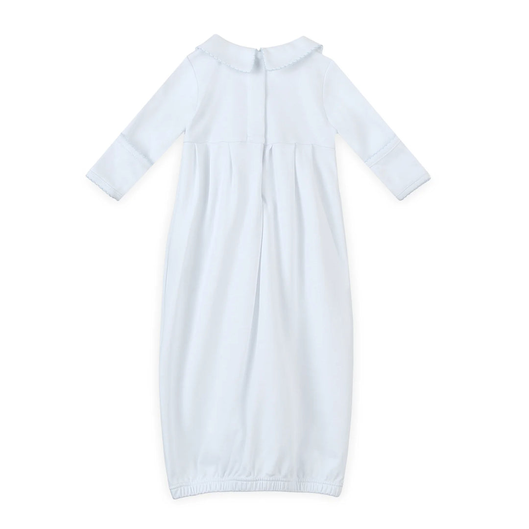 Landon's Classics Smocked Pleated Gown - Light Blue