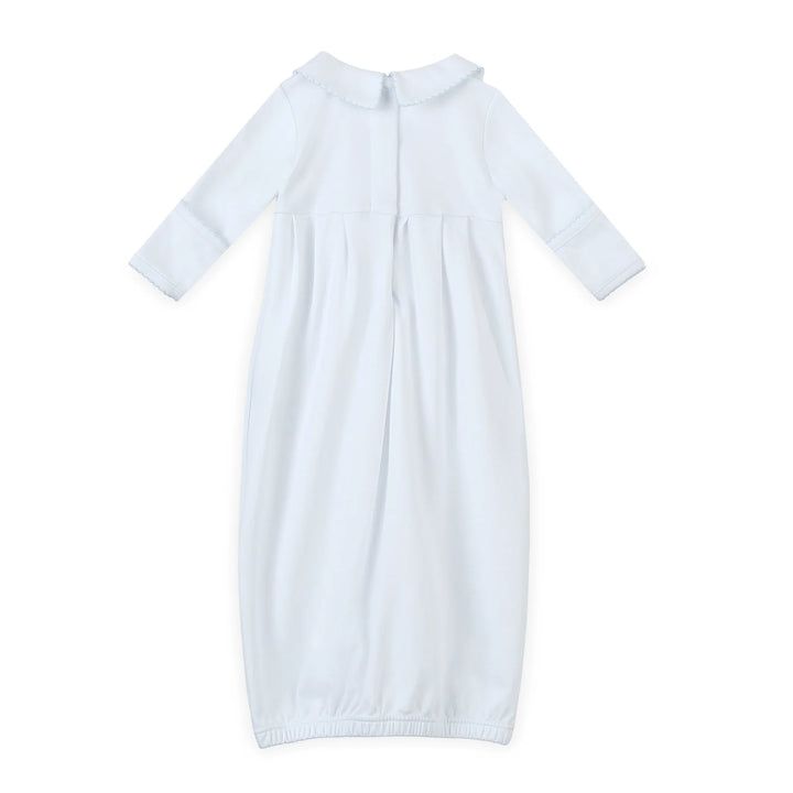 Landon's Classics Smocked Pleated Gown - Light Blue
