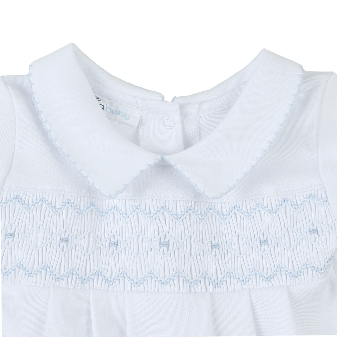 Landon's Classics Smocked Pleated Gown - Light Blue