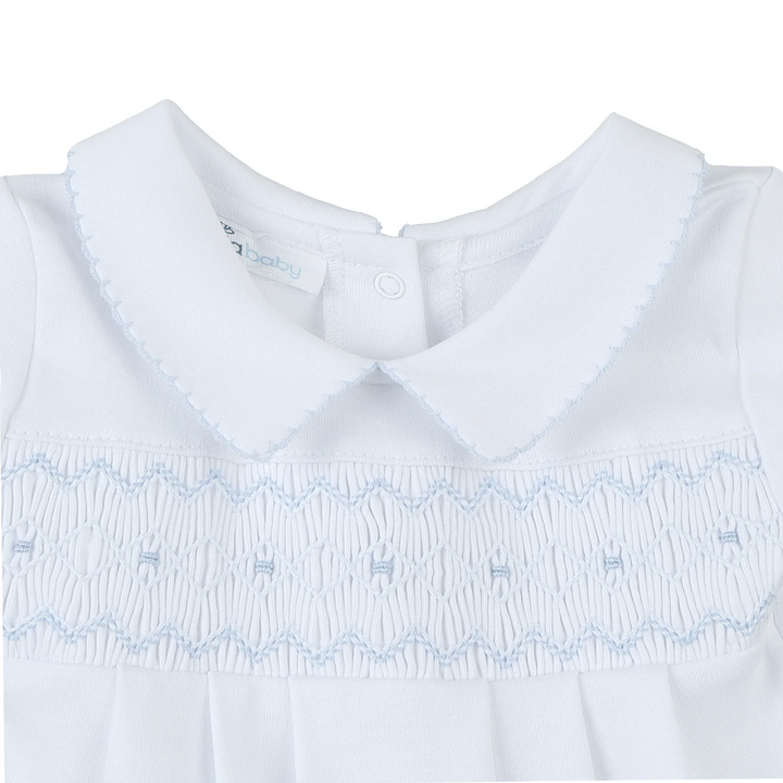 Landon's Classics Smocked Pleated Gown - Light Blue