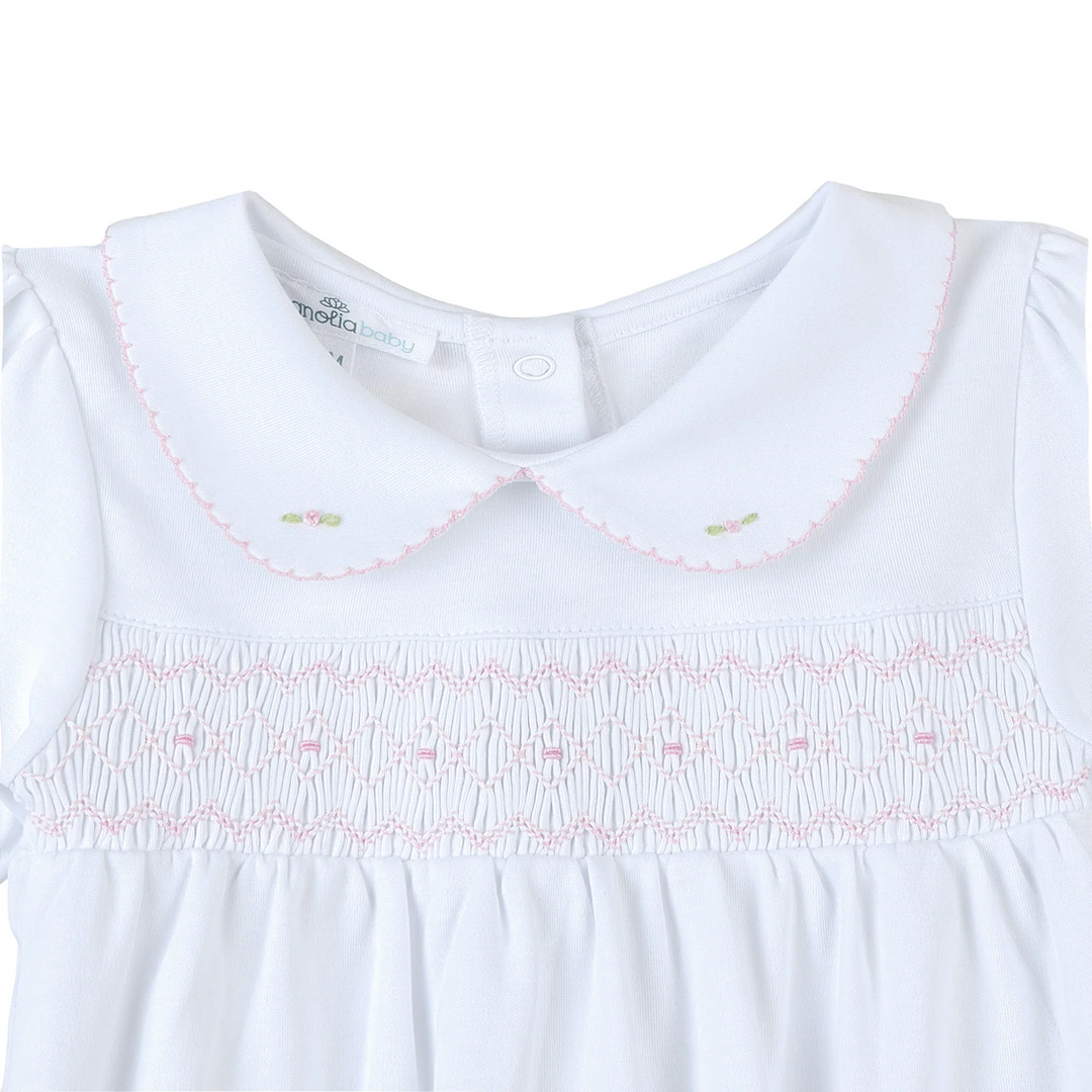 Lizzie's Classics Smocked Gathered Gown - Pink