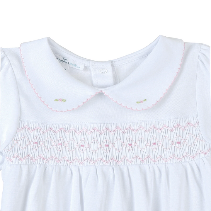 Lizzie's Classics Smocked Gathered Gown - Pink
