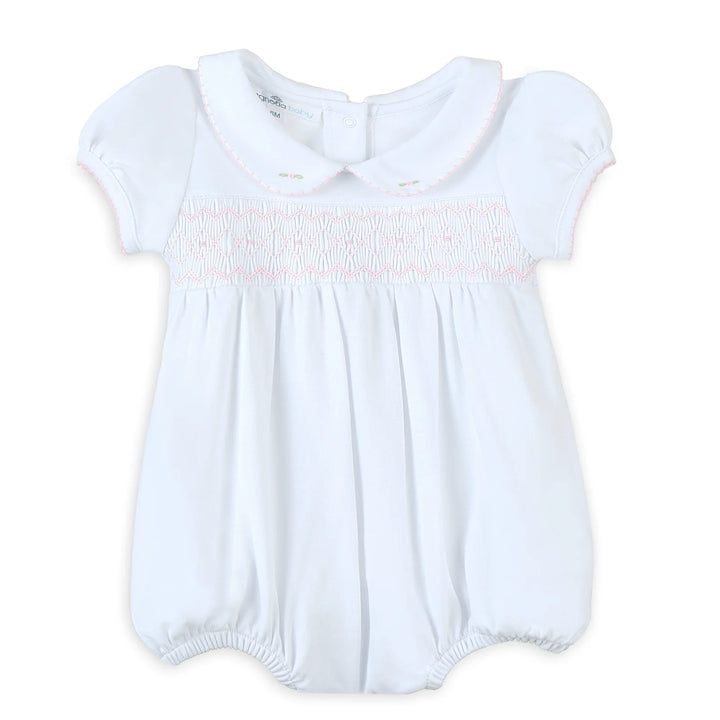 Lizzie's Classics Smocked Short Sleeve Bubble - Pink