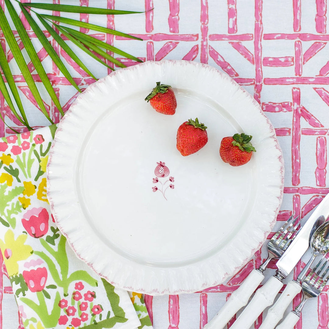 Pomegranate Ruffled Rose Dinner Plate - Set of 2