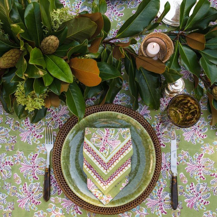 Pomegranate Grecian Palm Fern & Magenta Napkin - Set of 4