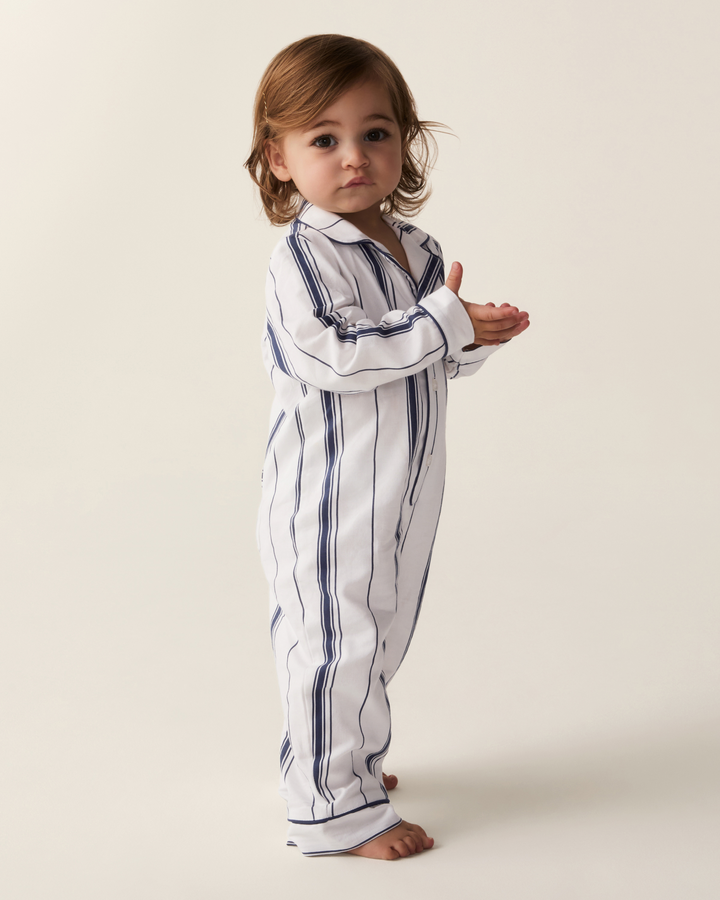 Petite Plume Baby's Twill Classic Romper in Parlor Stripe