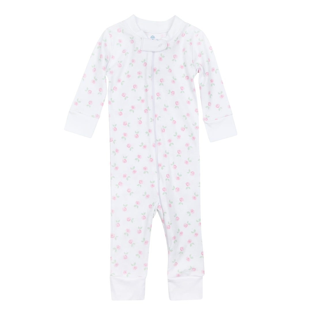 Baby girl pima cotton pajama with rosebuds