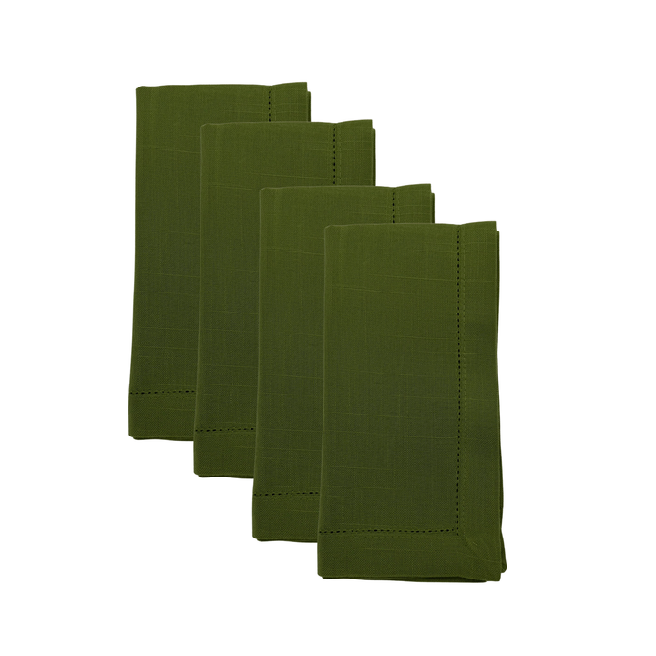 Kiwi Green Hemstitch Dinner Napkin - Set of 4
