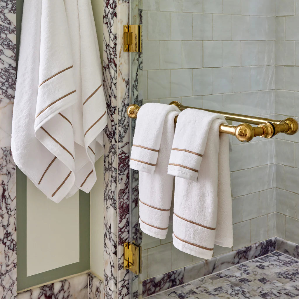 Newbury Towels - White/Sand