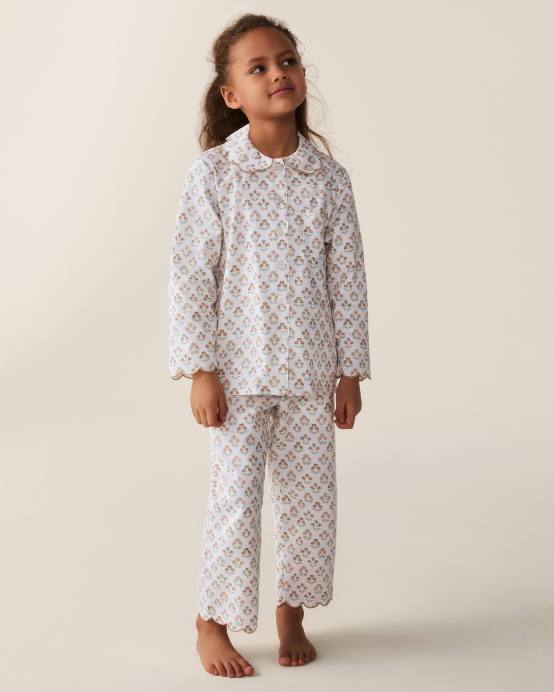 Petite Plume Kid's Twill Colette Pajama Set in Estate Garden