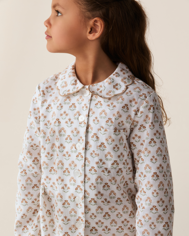 Petite Plume Kid's Twill Colette Pajama Set in Estate Garden