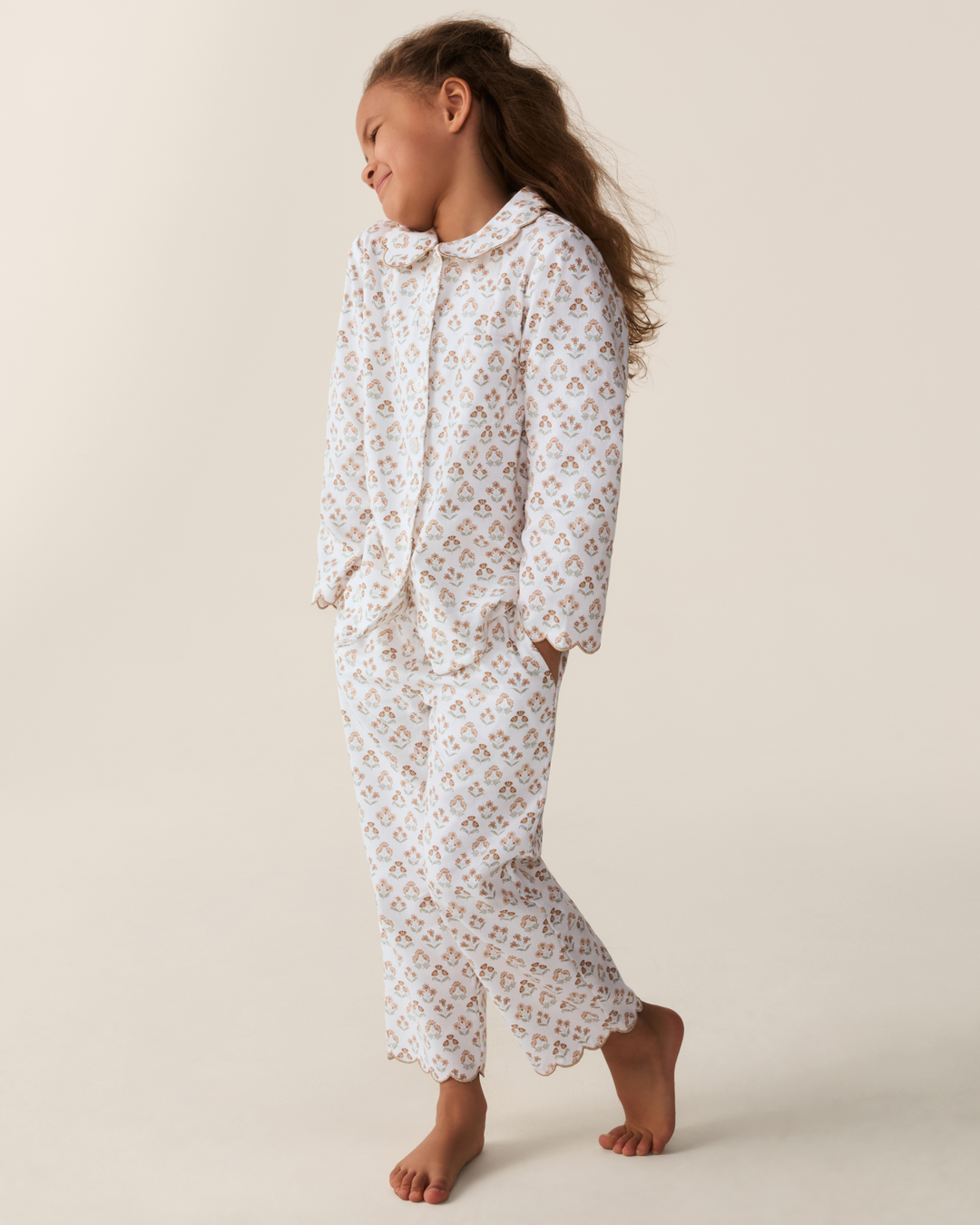 Petite Plume Kid's Twill Colette Pajama Set in Estate Garden