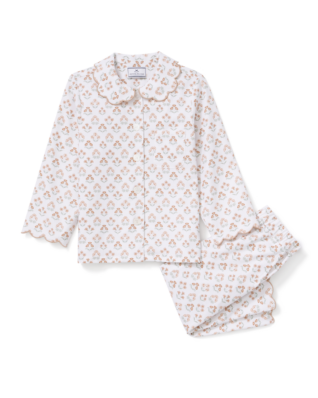 Petite Plume Kid's Twill Colette Pajama Set in Estate Garden
