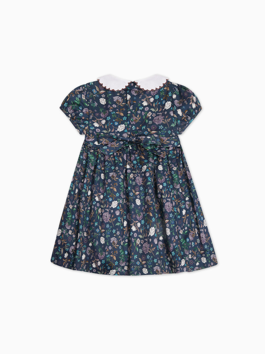 La Coqueta Navy Floral Carmen Girl Hand-Smocked Dress