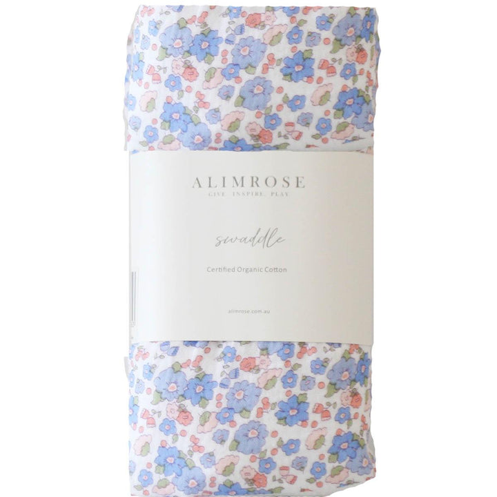 Alimrose Organic Cotton Muslin Swaddle – Liberty Blue