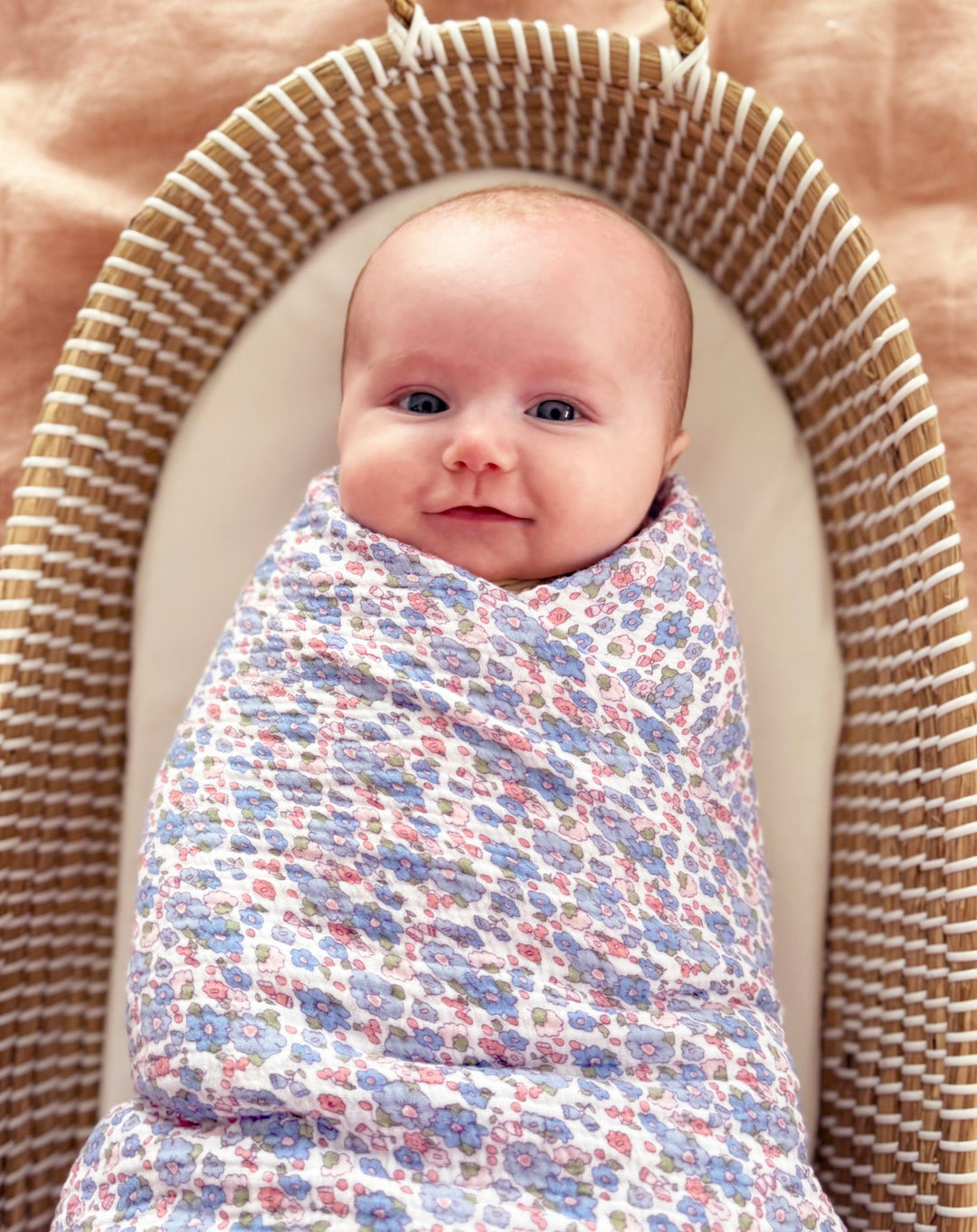 Alimrose Organic Cotton Muslin Swaddle – Liberty Blue