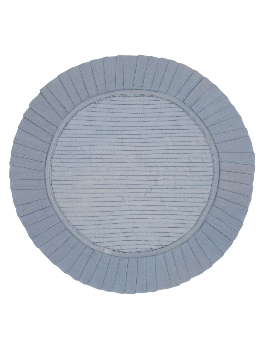 Light Blue Ruffle Circle Placemat 