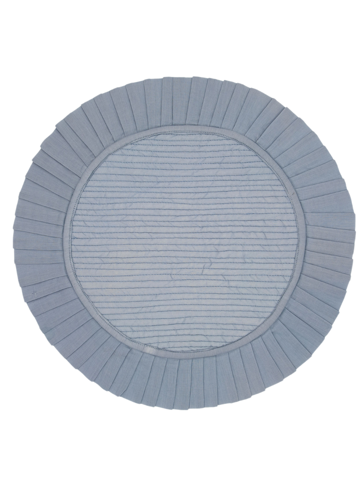Light Blue Ruffle Circle Placemat 
