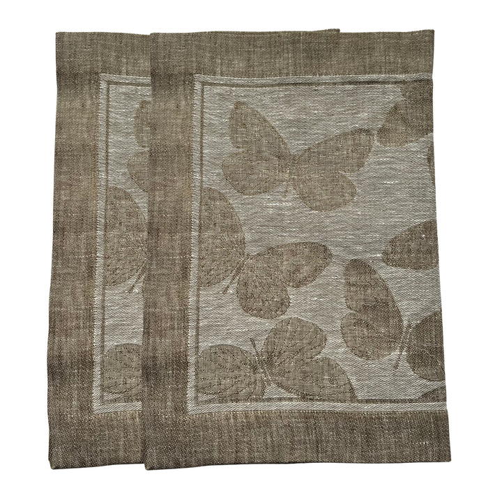 Butterfly Rustic Pure Linen Placemat - Set of 2