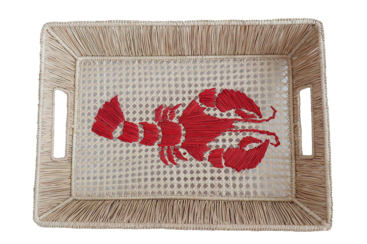 Lobster Iraca Woven Tray