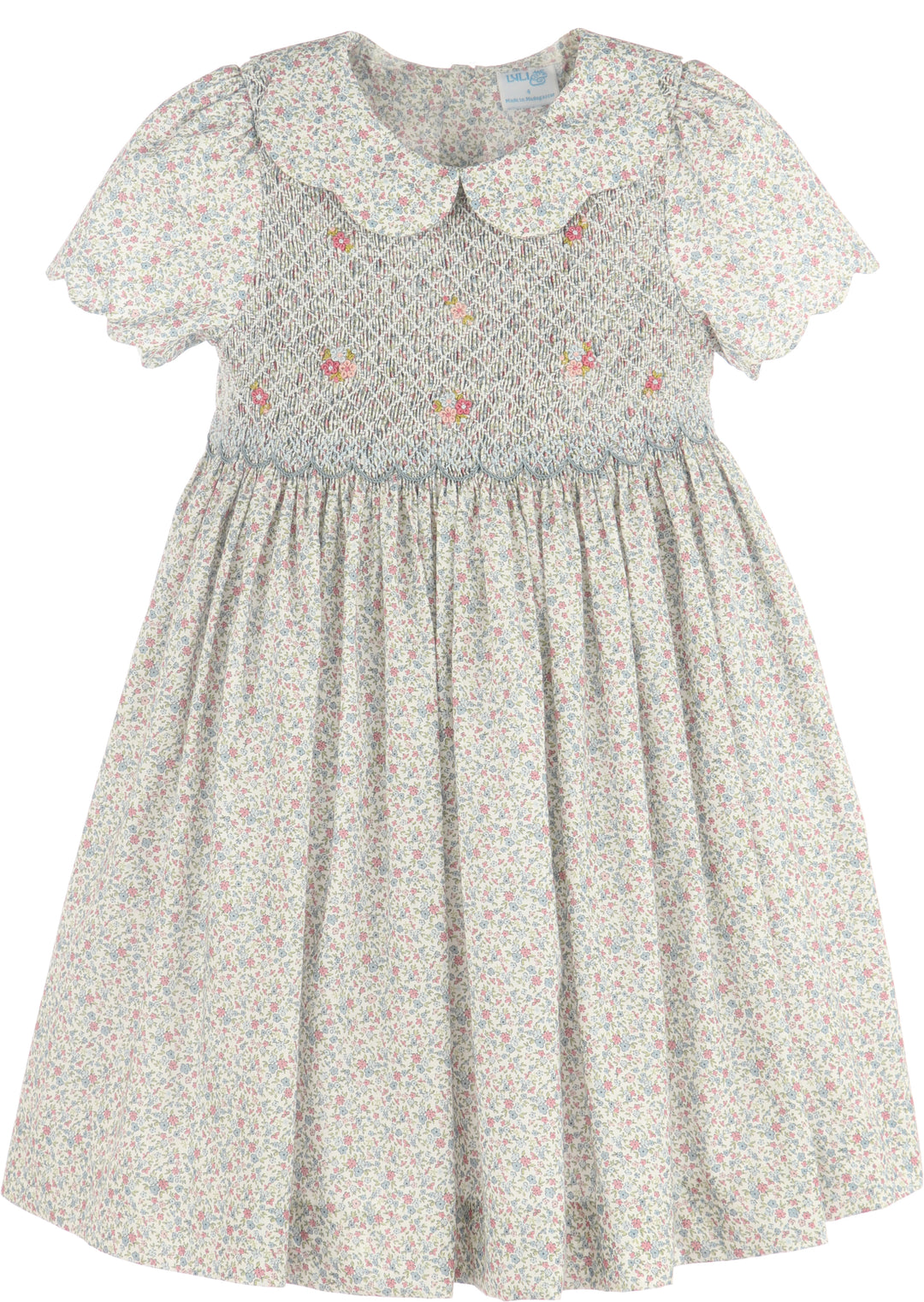 Girls Fall Smocked Floral Dress