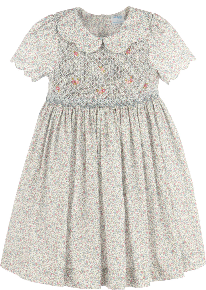 Girls Fall Smocked Floral Dress