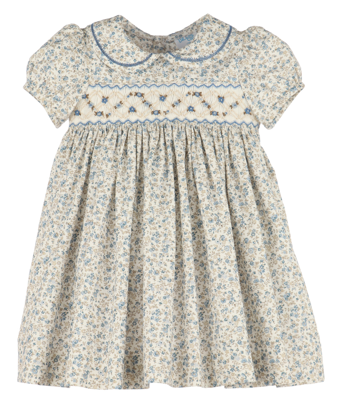 Girls Floral Smocked Dress