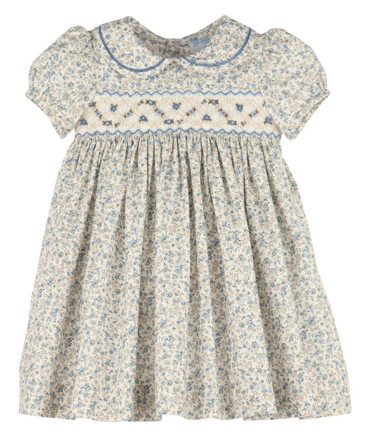 Girls Floral Smocked Dress