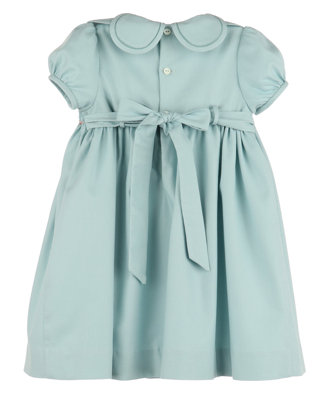 Luli & Me Girls Hydrangea Smocked Dress in Green