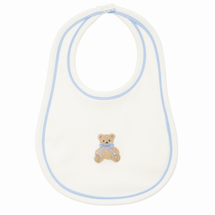 Baby Bib with Teddy Bear Applique