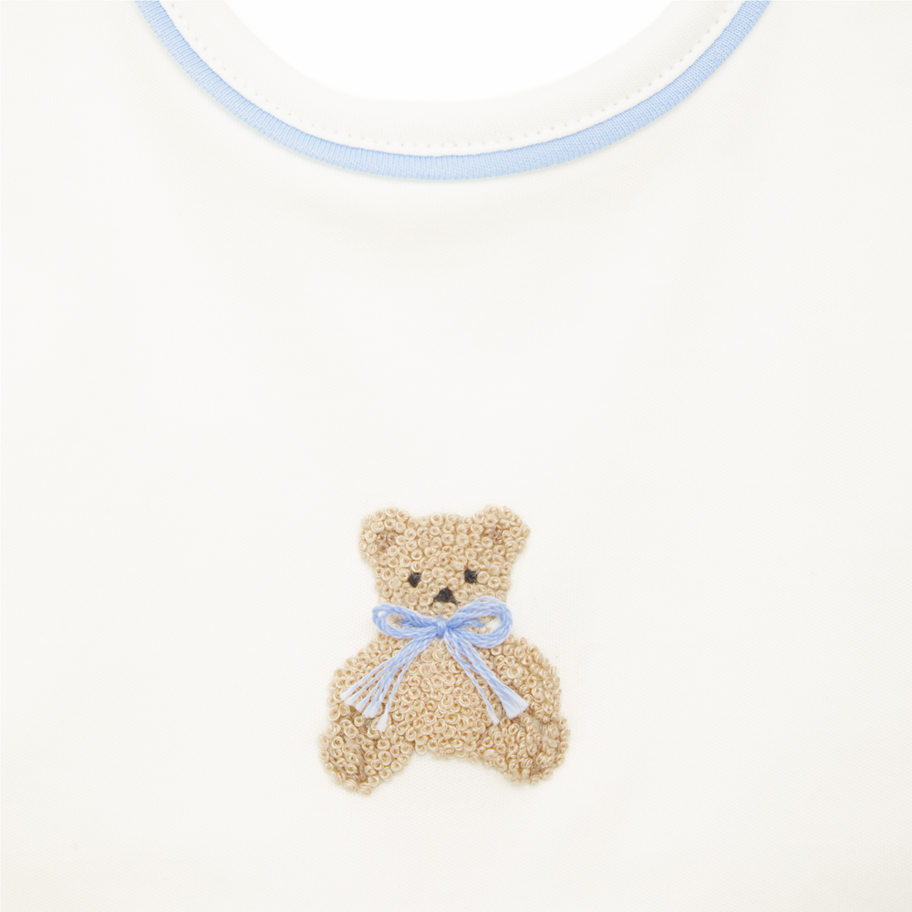 Baby Bib with Teddy Bear Applique