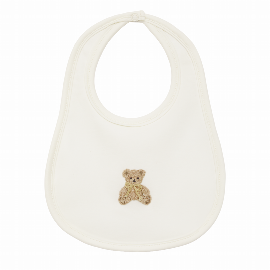 Bear Hugs Pima Cotton Bib Ivory