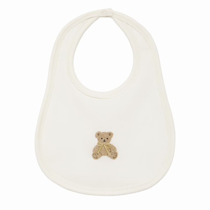 Bear Hugs Pima Cotton Bib Ivory