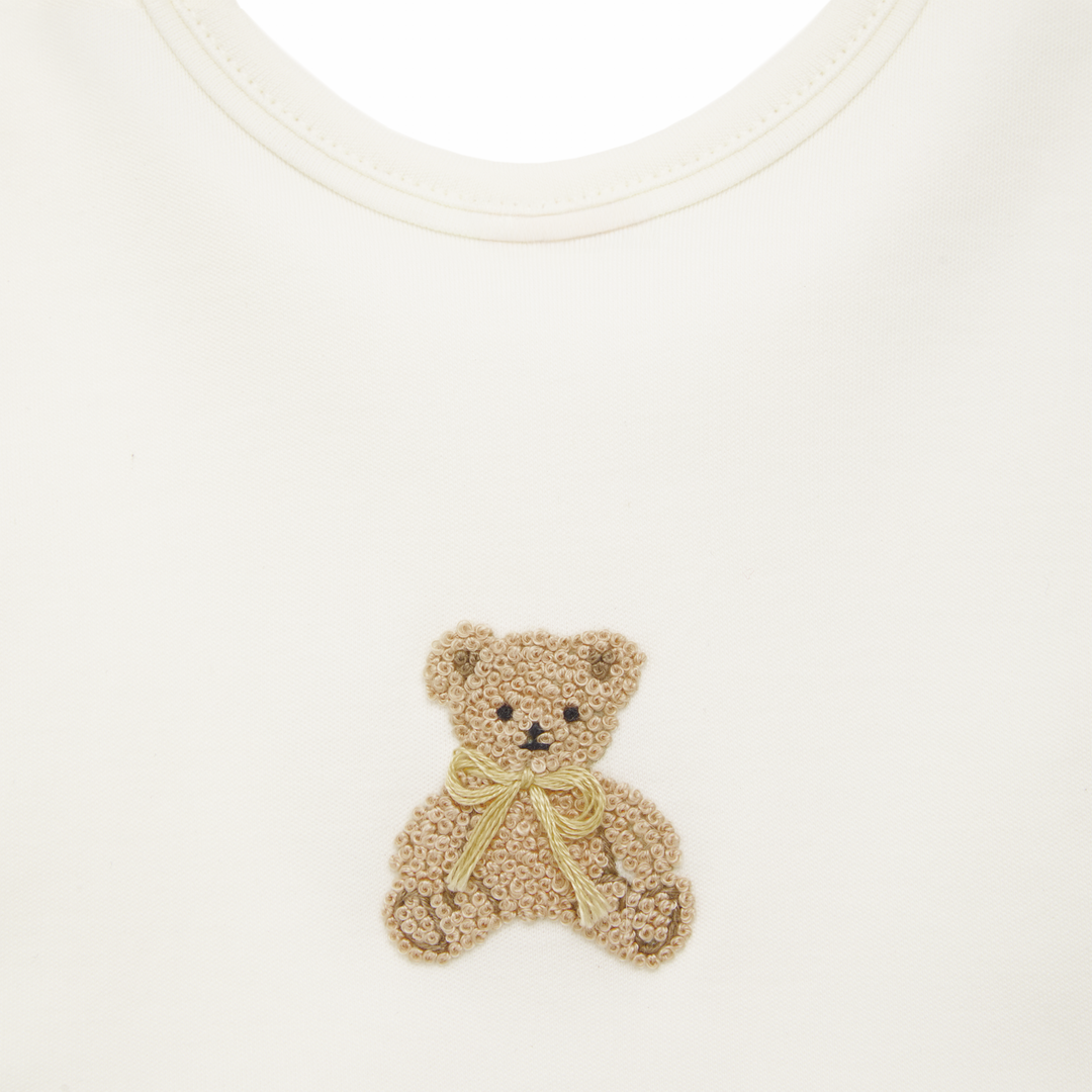 Bear Hugs Pima Cotton Bib Ivory