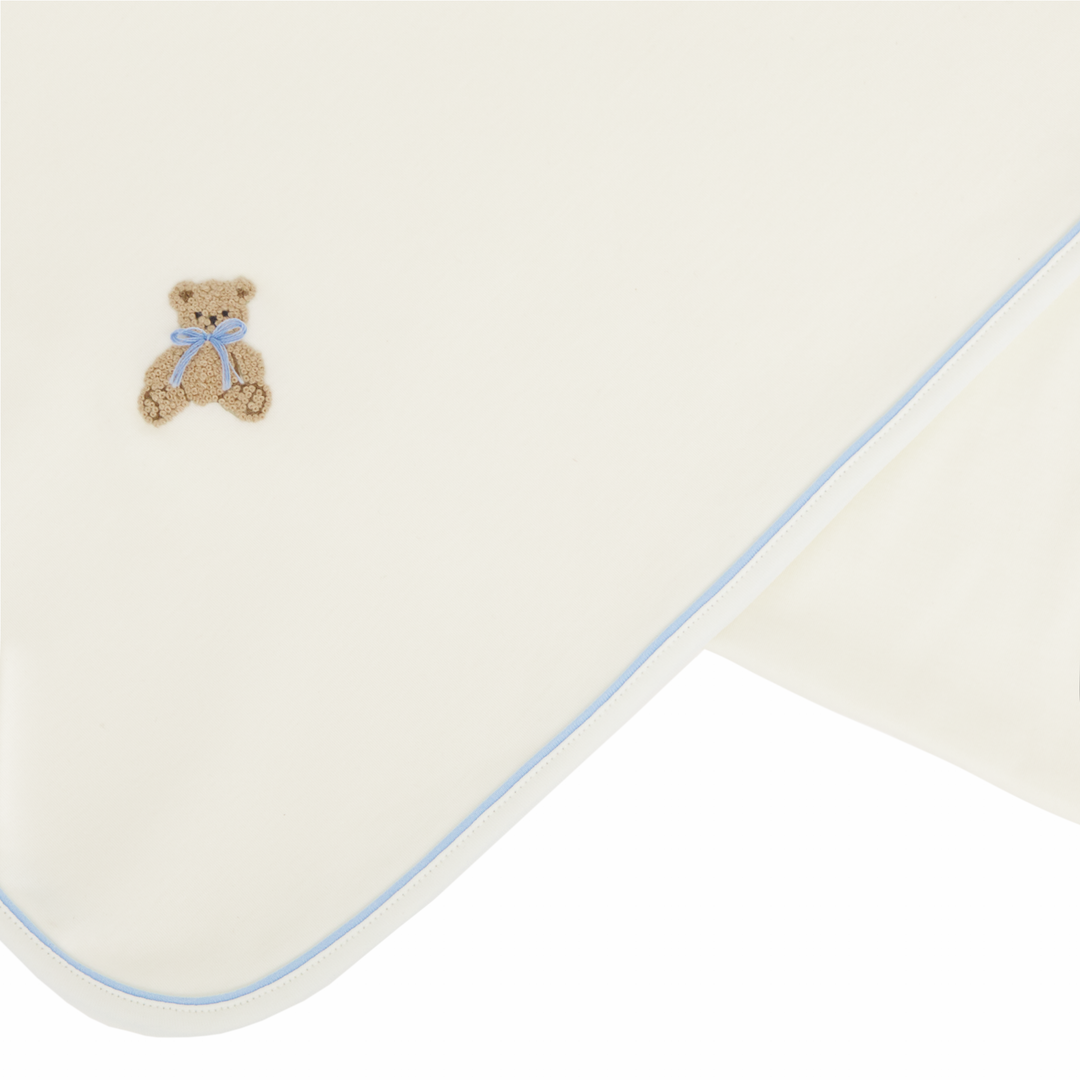 Bear Hugs Pima Cotton Blanket Sky Blue