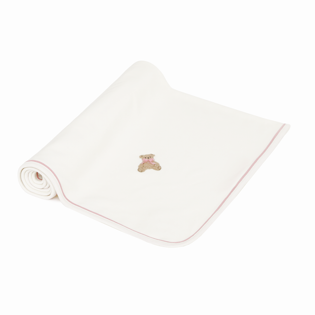 Bear Hugs Pima Cotton Blanket Dusty Rose