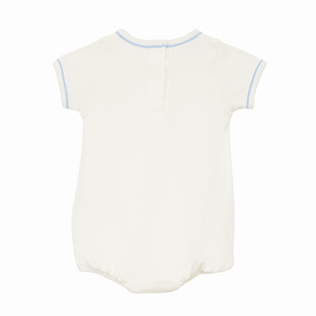 baby boy romper with teddy bear motif 