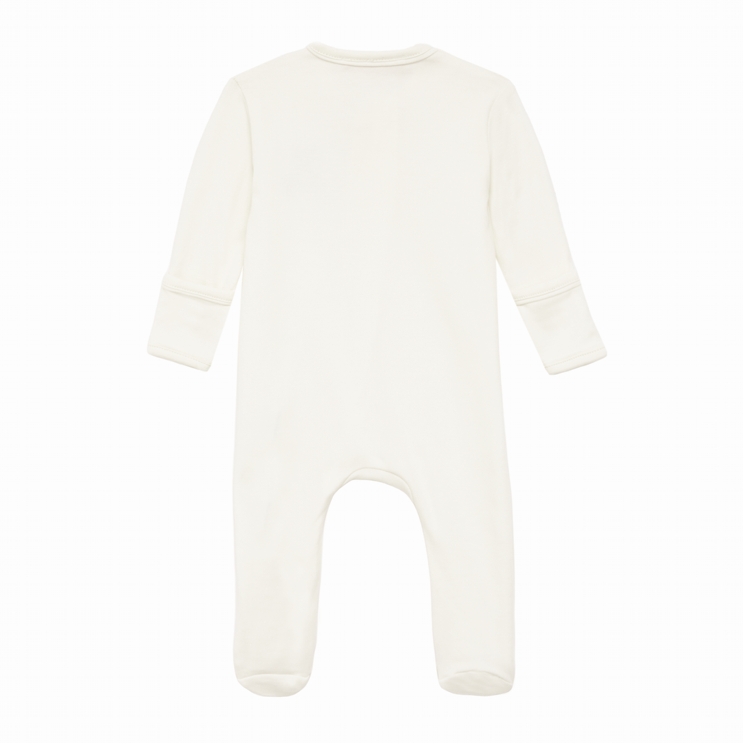 Ivory Baby Footie with Teddy Bear