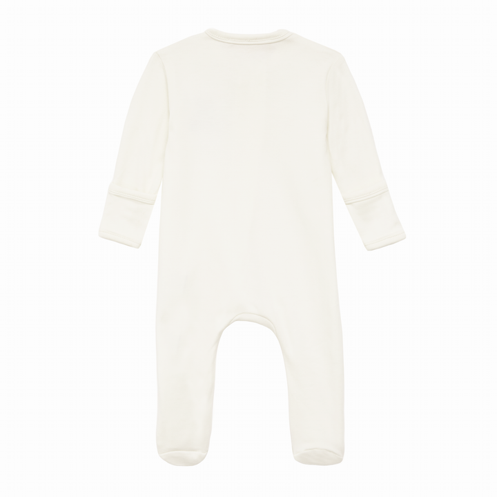 Ivory Baby Footie with Teddy Bear