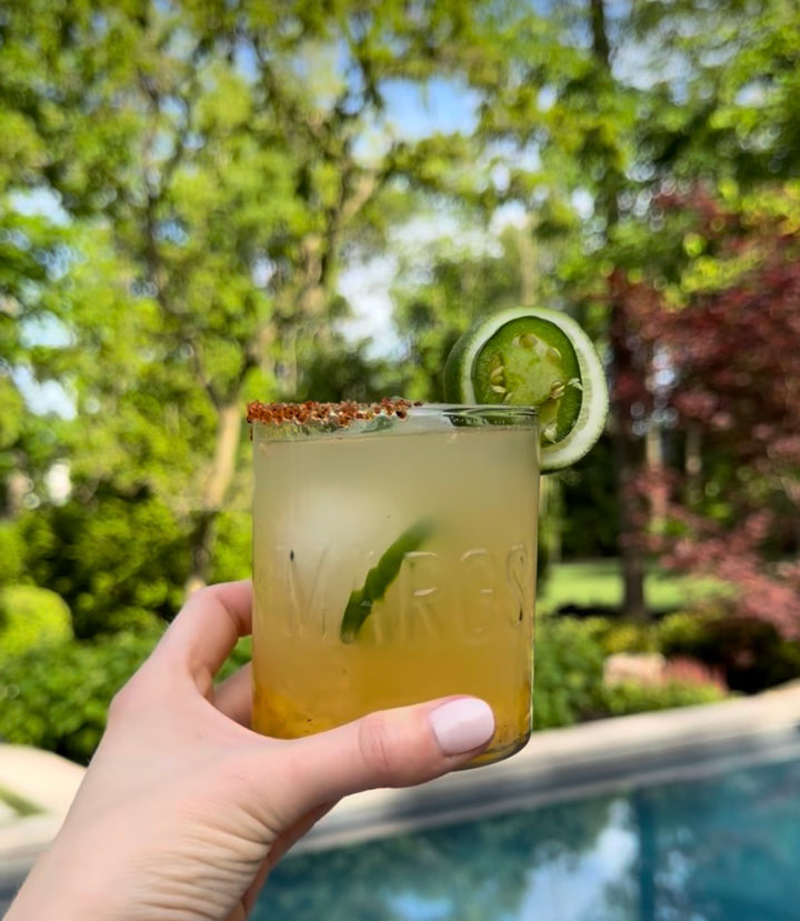 Hammered "MARGS" Glass Tumbler
