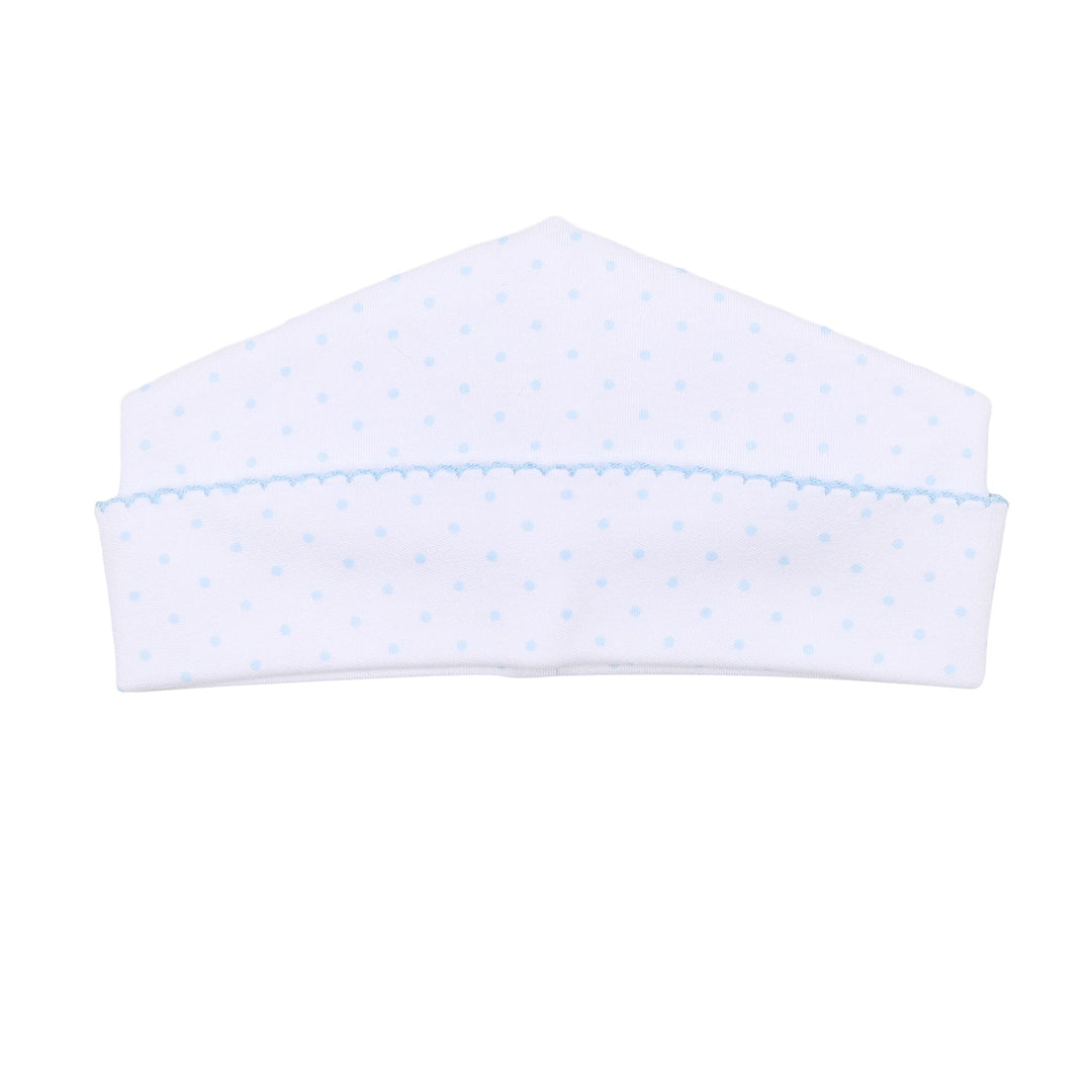 White tube top with blue trim on a white background