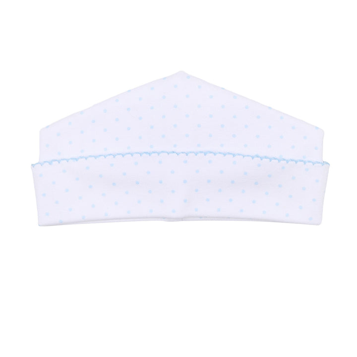 White tube top with blue trim on a white background