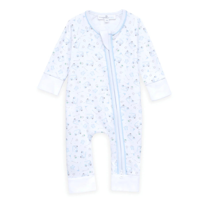Baby Boy Romper with Blue Golf Print